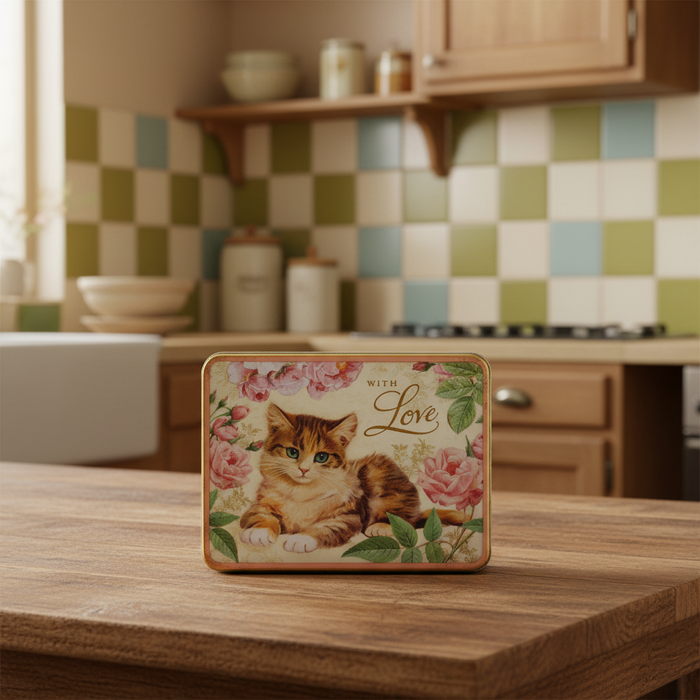 Vintage Inspired With Love Kitten Storage Tin