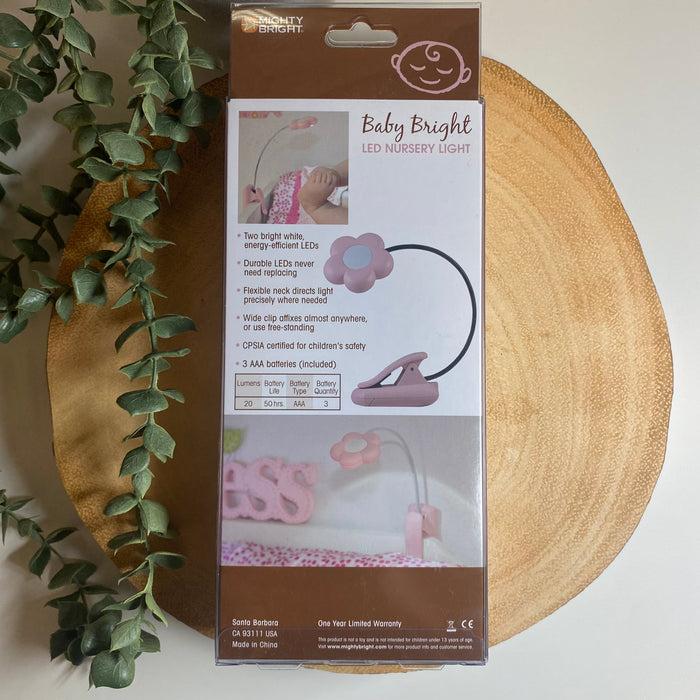 Baby Bright White Daisy Clip-On LED Nursery Crib Light