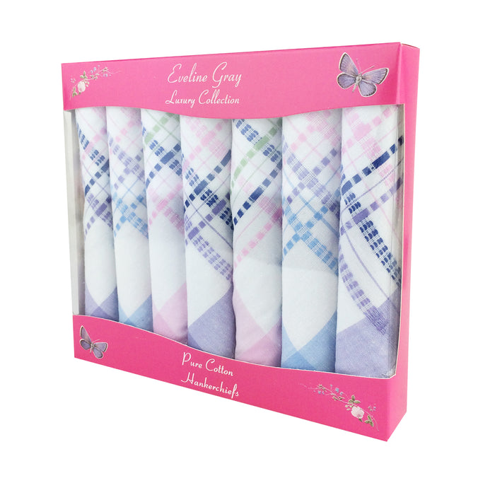 Spence Bryson Ladies White Leno Scallop Handkerchiefs 7 Pack