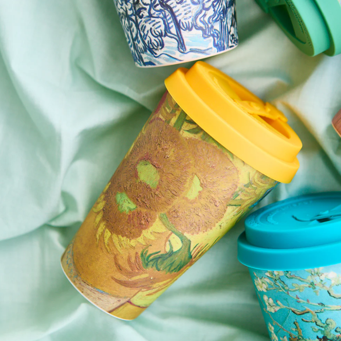 Ecoffee Cup Vincent Van Gogh Sunflowers Reusable Travel Mug 14oz
