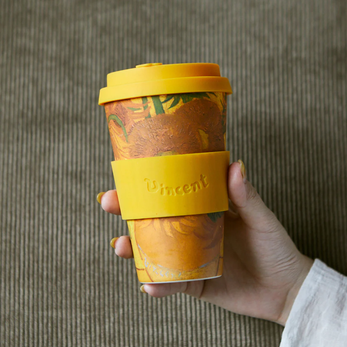 Ecoffee Cup Vincent Van Gogh Sunflowers Reusable Travel Mug 14oz