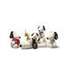 Set of Snoopy and Woodstock plush toys on a white background