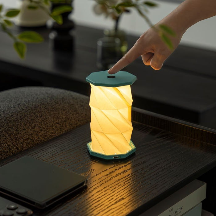 Gingko Natural Wood Twist Mini LED Desk Lamp