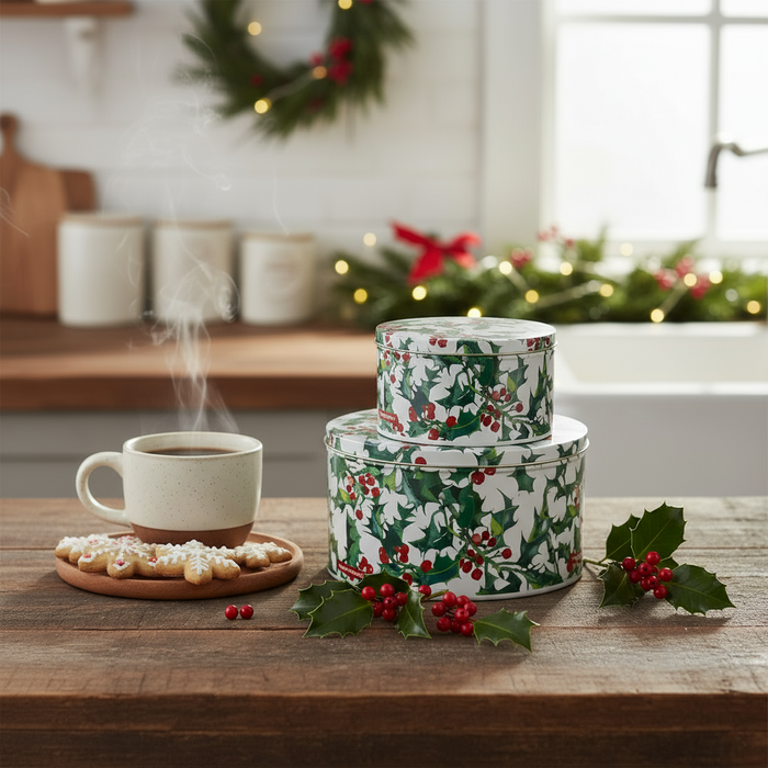 Emma Bridgewater Holly Bush Set Of Three Cake Tins