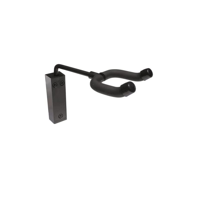 Black guitar wall mount on a white background