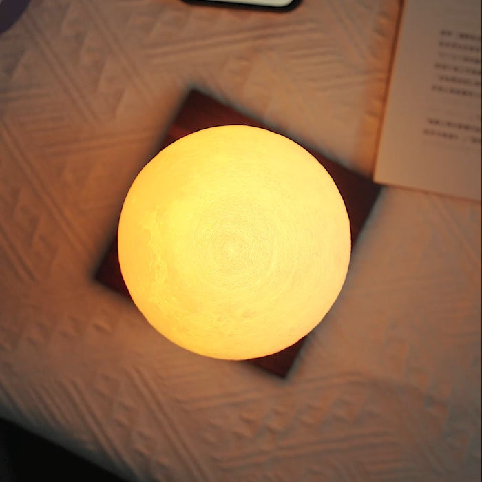 Gingko Smart Luna Spin LED Desk Lamp Walnut Wood