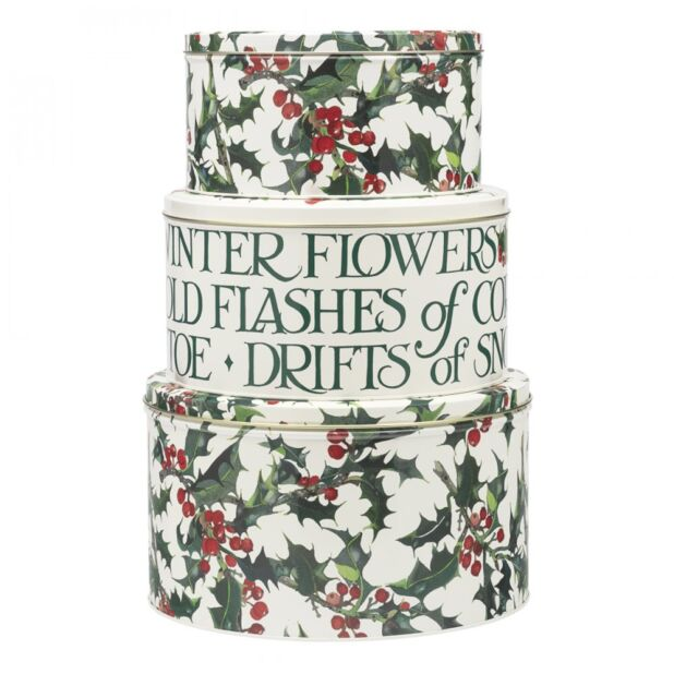 Emma Bridgewater Holly Bush Set Of Three Cake Tins