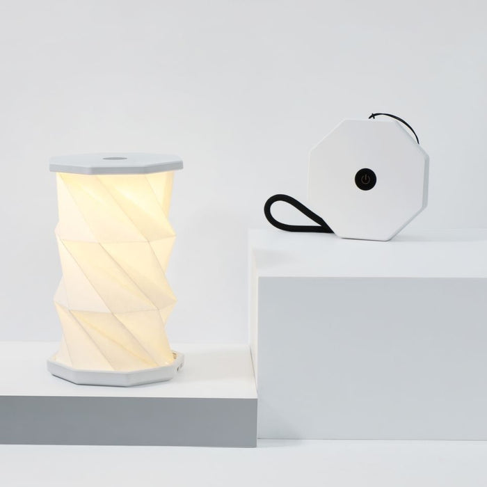 Gingko Natural Wood Twist Mini LED Desk Lamp