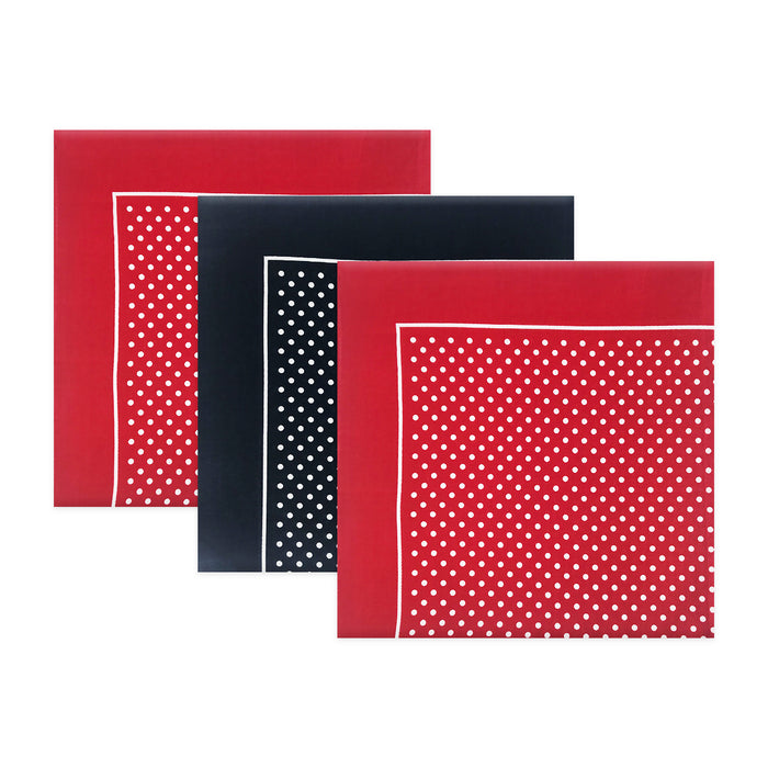 Warwick & Vance Men's 100% Cotton Polka Dots Supersize Handkerchiefs 3 Pack