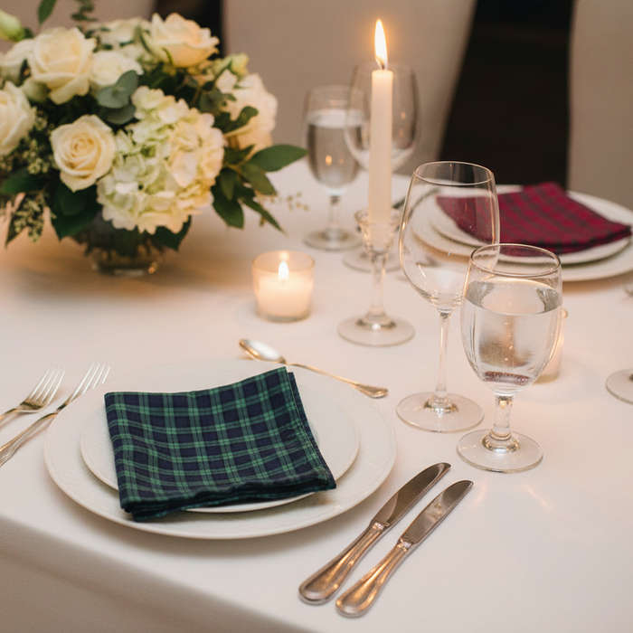 Warwick & Vance Men's 100% Cotton Tartan Check Handkerchiefs 6 Pack