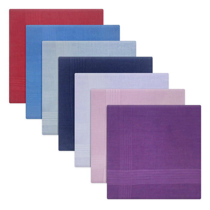 Warwick & Vance Men's 100% Cotton Coloured Handkerchiefs 7 Pack