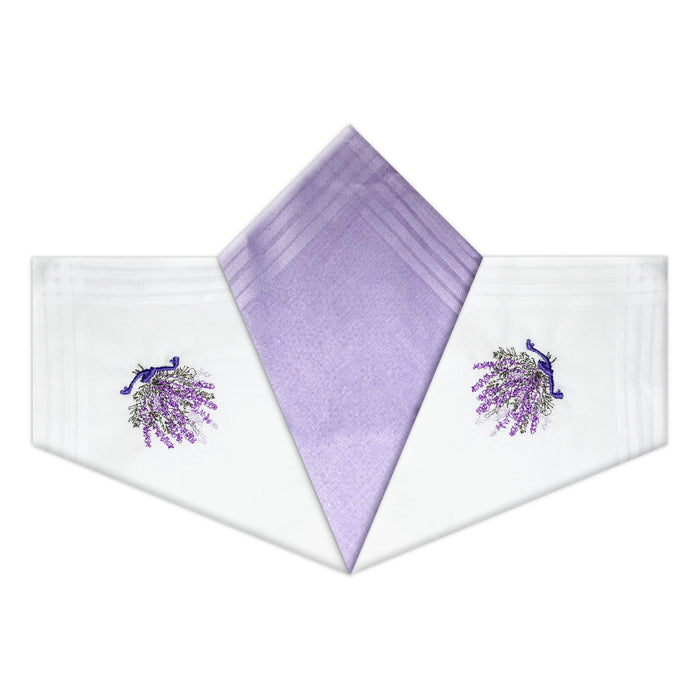 Warwick & Vance Women's 100% Cotton Lavender Handkerchiefs 3 Pack