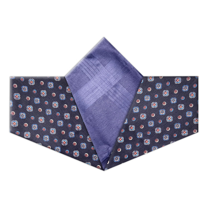 Warwick & Vance Men's 100% Cotton Blue Patterned Handkerchiefs 3 Packs