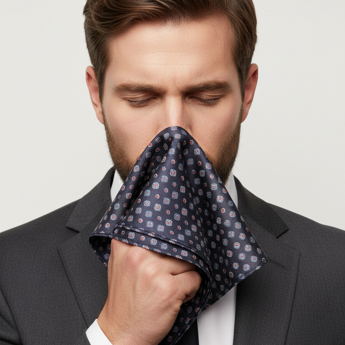 Warwick & Vance Men's 100% Cotton Blue Patterned Handkerchiefs 3 Packs