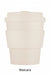 Beige reusable coffee cup with 'ecoffee cup' logo on a white background