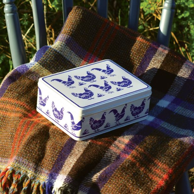 Emma Bridgewater Blue Hens Rectangular Storage Tin