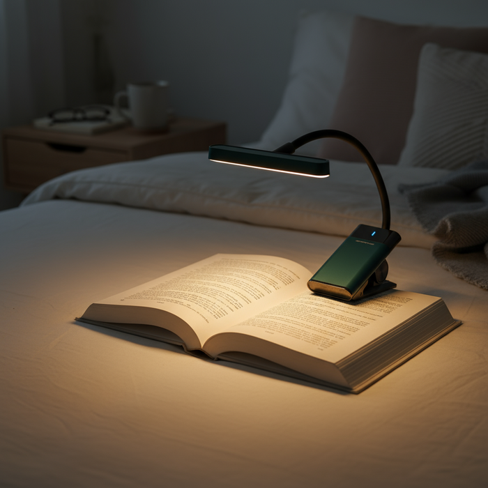 Xtralite LED Rechargeable Clip-On Book Light With Adjustable Brightness