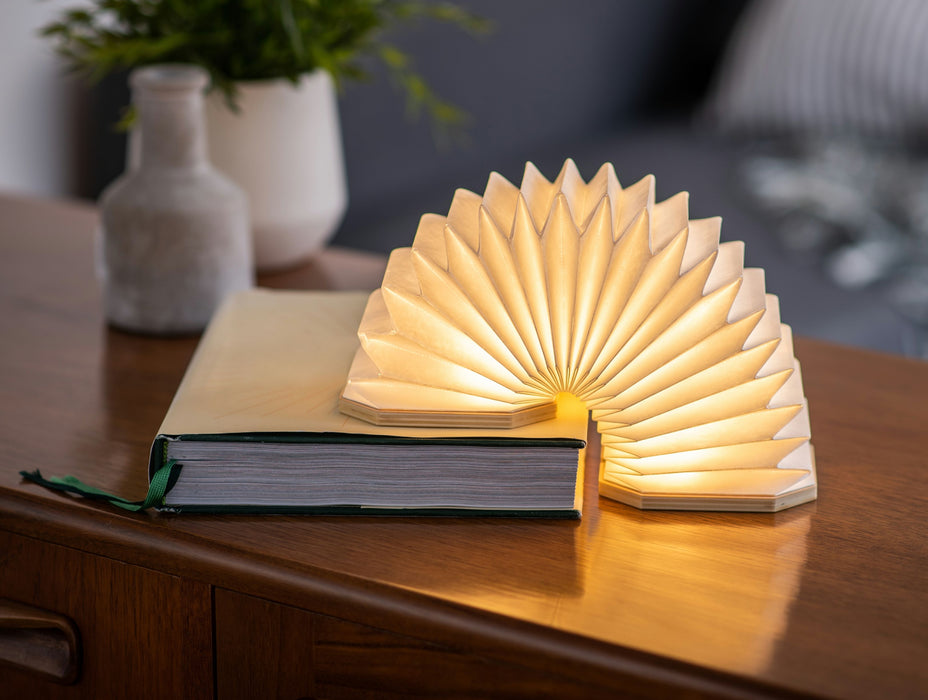 Gingko Smart LED Accordion Natural Wood Desk Lamp
