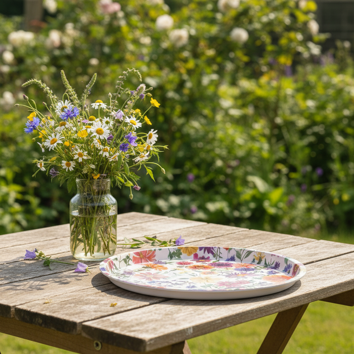 Emma Bridgewater Garden Flowers Round Tin Tray 30cm