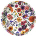 Round tray with colorful floral design on a white background