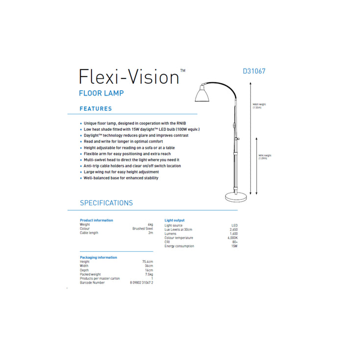 Daylight Company Flexi-Vision LED Floor Lamp
