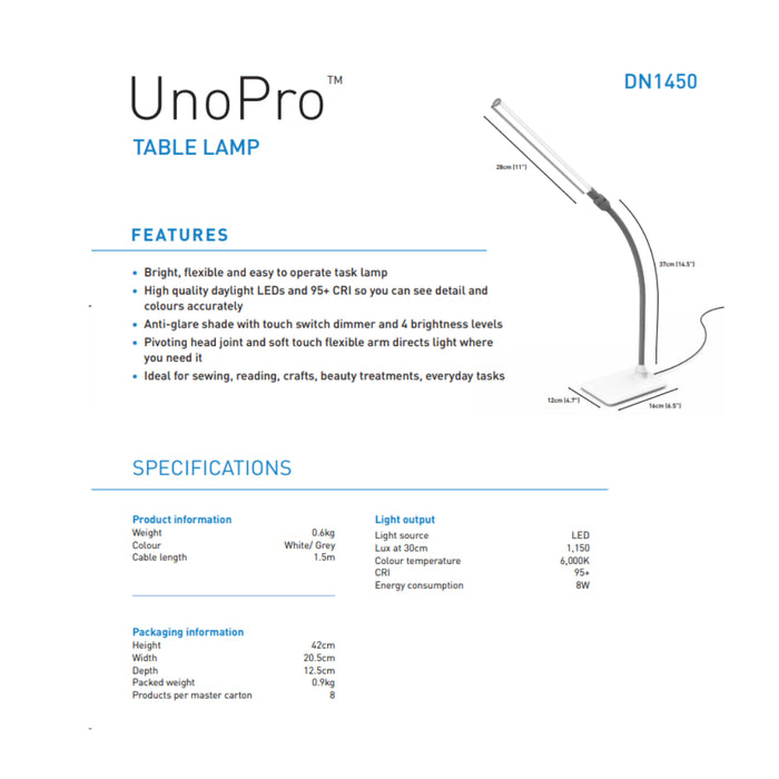 The Daylight UnoPro Led Table Lamp