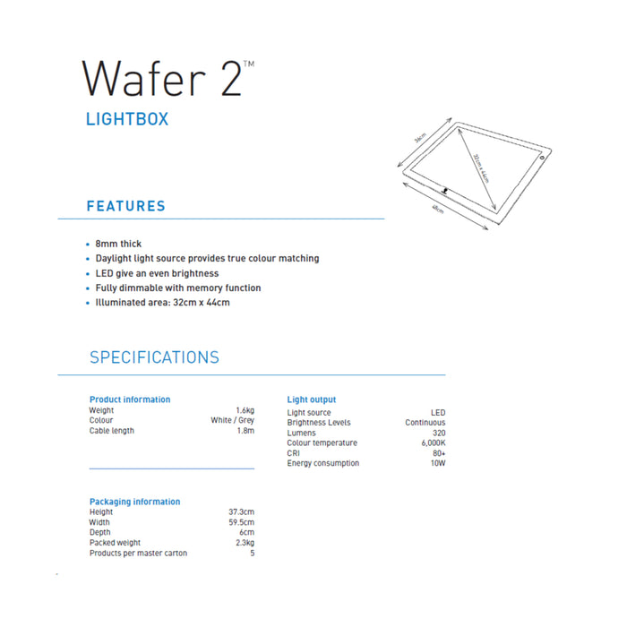 The Daylight Company Wafer 2 A3 LED Light Box