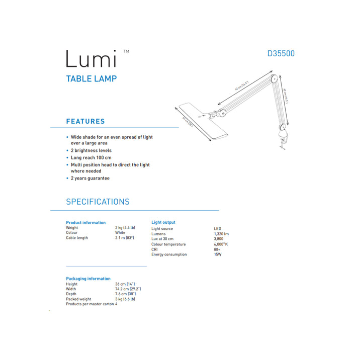 The Daylight Company LED Lumi Task Lamp