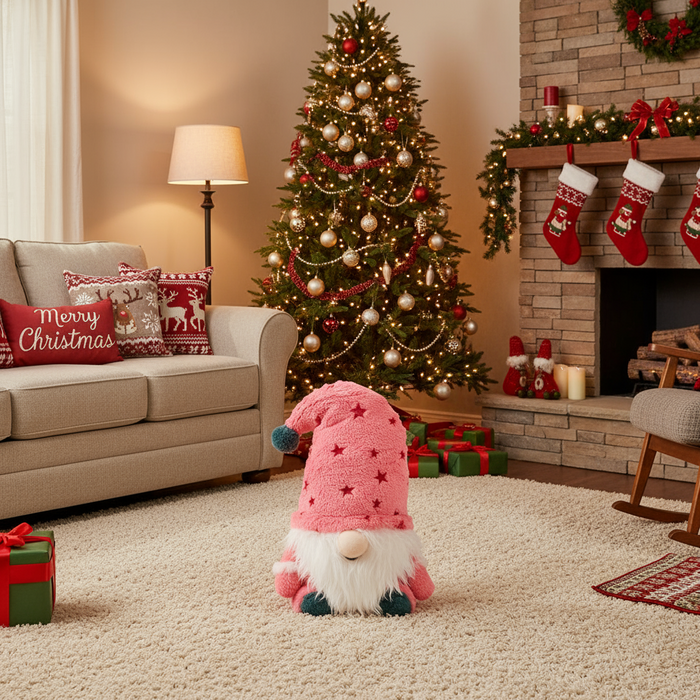 Warmies Christmas Pink Gonk Microwavable Lavender Scented Soft Toy