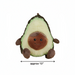 Plush avocado toy with a smiley face on a white background, labeled 'approx 13"'.