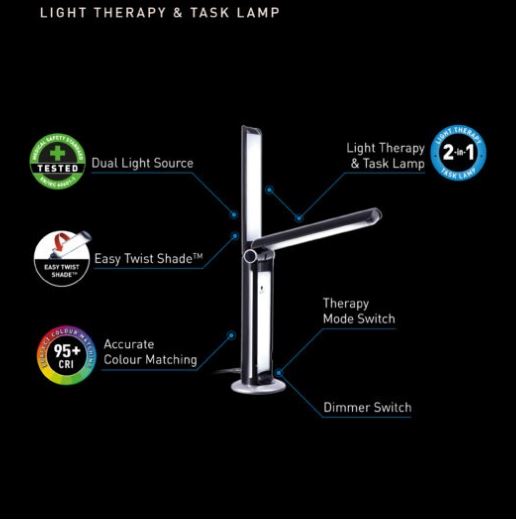 The Daylight Company TwoSun SAD (Seasonal Affective Disorder) Light Therapy Lamp