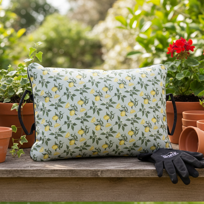 Briers Sicilian Lemons Large Garden Kneeling Cushion Portable Padded Kneeler