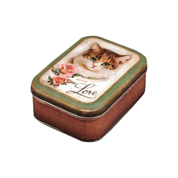 Vintage Little Kitten Small Tin Storage Box