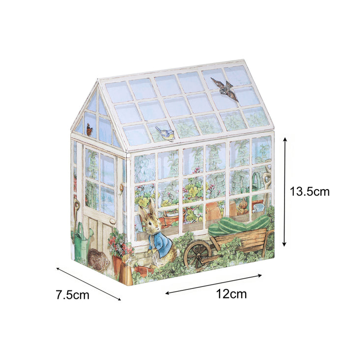 Peter Rabbit Greenhouse Shaped Storage Tin
