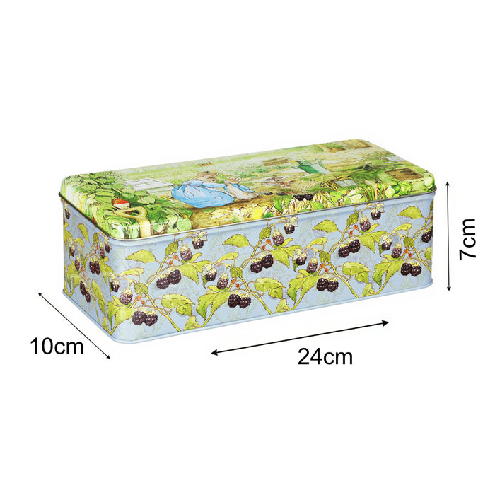 Beatrix Potter Peter Rabbit Long Rectangular Tin Kitchen Storage Container