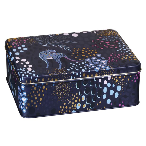 Sara Miller Midnight Leopard Storage Tin