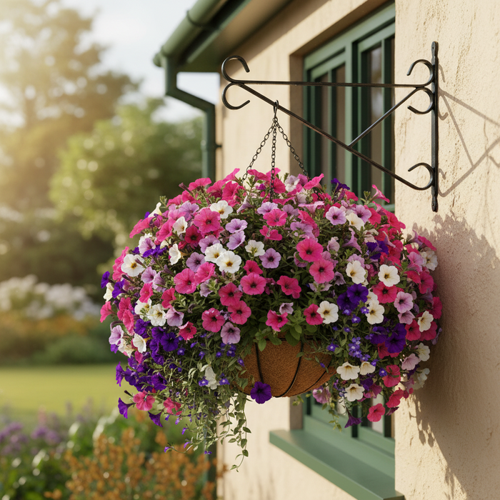 Garden Hanging Basket Bracket Wall Mounted Metal Outdoor Hook Heavy Duty 16/18"