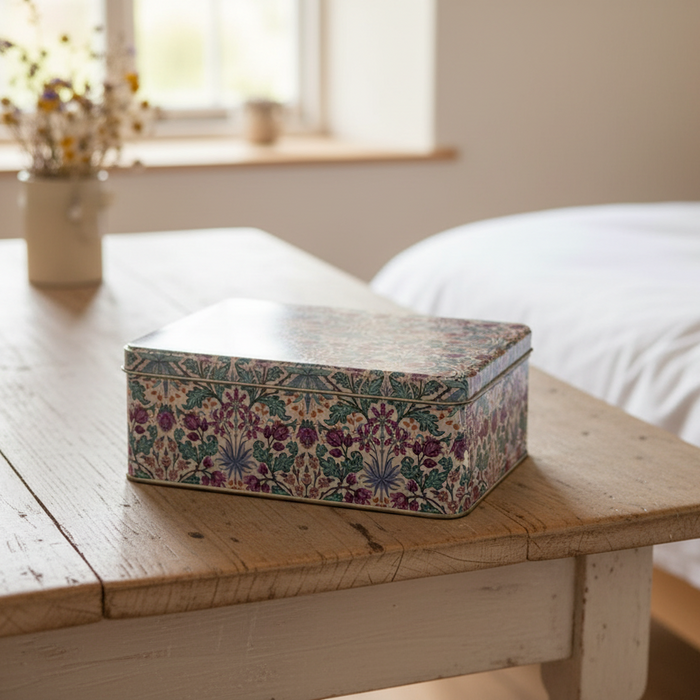 Arts & Crafts Hyacinth Storage Tin