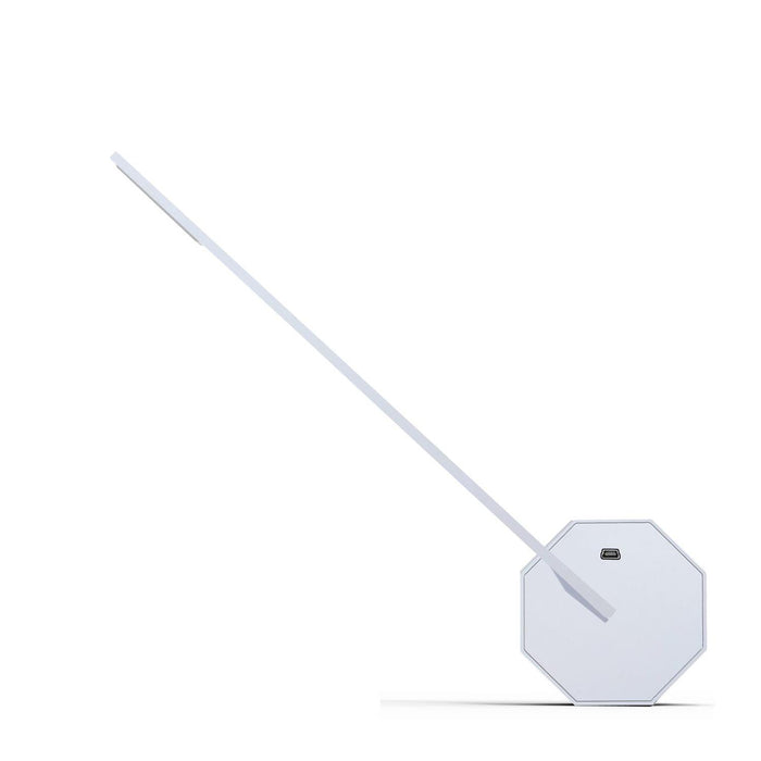Gingko Octagon One desk light in white showing the charging port