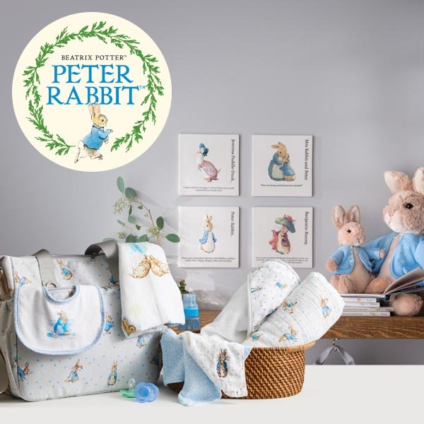 Beatrix Potter Peter Rabbit 100% Cotton Baby Blanket Comforter For Car Set, Cot & Pram