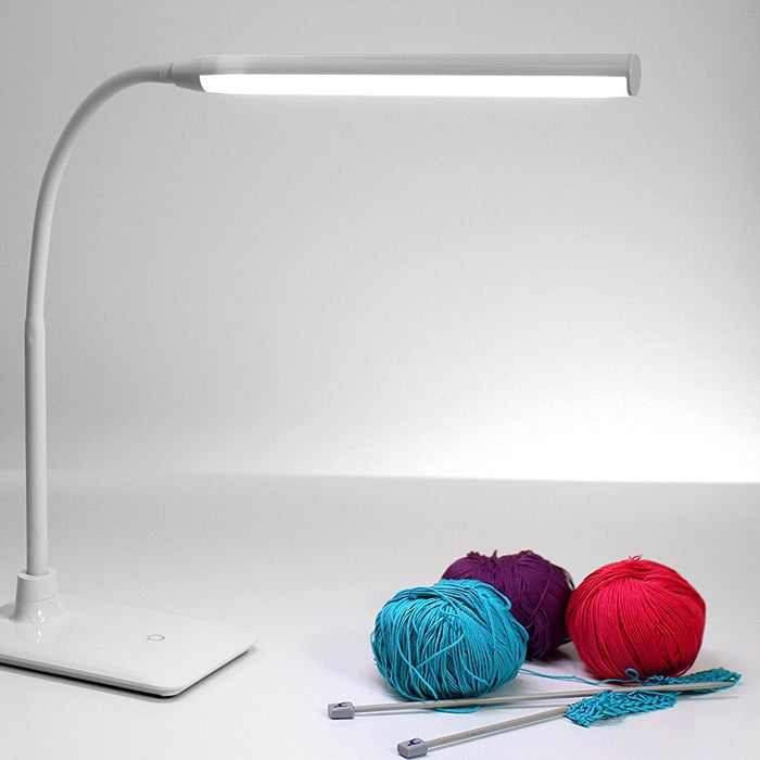 The Daylight Company Uno White LED Table & Desk Lamp With Flexible Arm & 4 x Brightness Dimmer