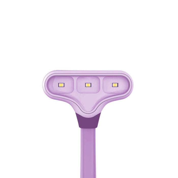 close of up led light head in lilac