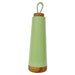 Light Lime Green Shimmery Stainless Steel Water Bottle With Wood Effect Base And Loop Handle