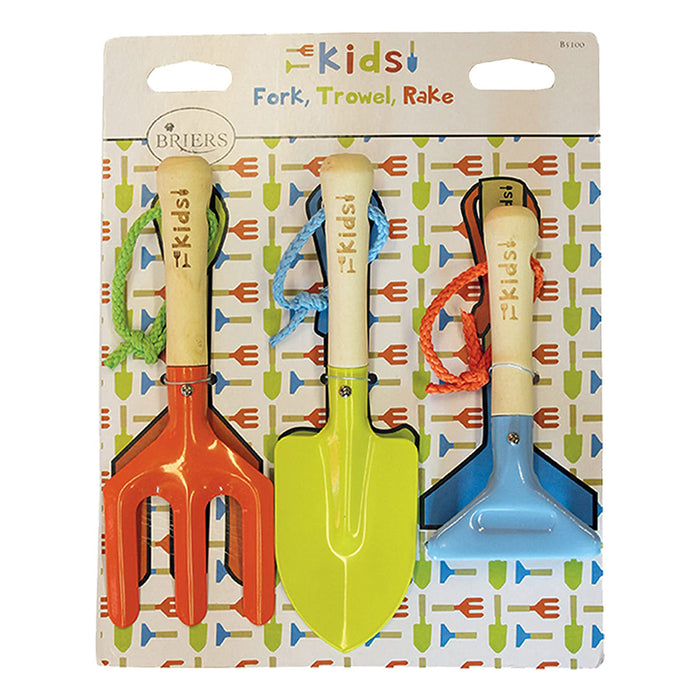 Smart garden kids outdoor tool set with a variety of tools in original packaging.