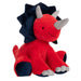 Gund Carson red and navy plush dinosaur with grey horns