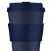 Dark Blue reusable cup with a blue lid and band