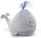 A light Blue Plush whale with a happy smile 