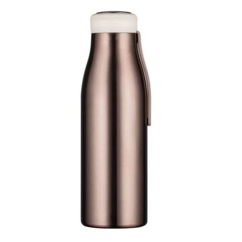 500ml Stainless Steel Bronze coloured water bottle with an off White Lid.