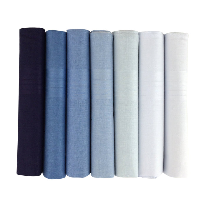 Spence Bryson Men's Blue Ombre 100% Cotton Handkerchiefs 7 Pack