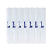 Pack of 7 white handkerchiefs with an embroidered letter L in the colour navy in the centre